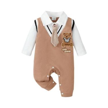 Imagem de Macacão Para Meninos Com Gravata, Manga Curta, Roupa De Verão Para Uso