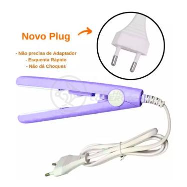 Imagem de Mini Chapinha Prancha Para Viagem 17cm Bivolt Roxo