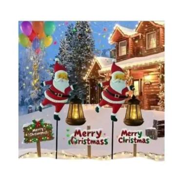 Imagem de Luminária Solar Papai Noel Para Jardim, Decoração Noturna Para Quintal