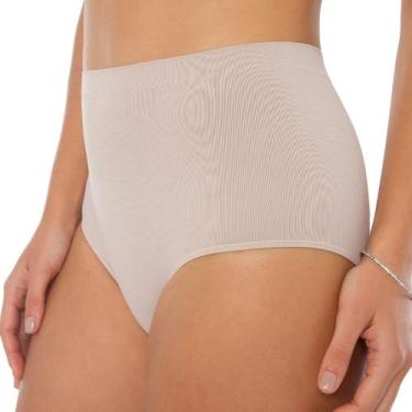 Imagem de Calcinha Básica Feminina Cintura Alta Sem Costura Plie 50043, P, Base