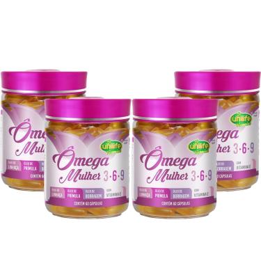 Imagem de Kit 4x Ômega Mulher 3, 6 e 9 60 Cápsulas Unilife-Unissex