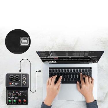 Imagem de Mesa De Som Gravação Profissional Interface De Audio Mixer Vedo Q-12