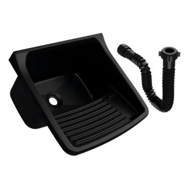 Imagem de Tanque Plástico Lavar Roupas C/ Sifão Lavanderia 22l Astra C - Congrat