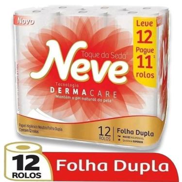 Imagem de Papel Higiênico Folha Dupla Leve 12 Pague 11 com 12 Rolos de 20M X 10CM Neve
