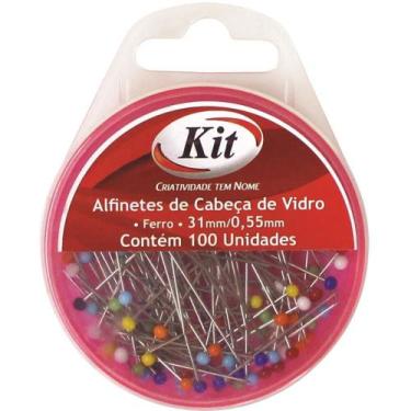 Imagem de Alfinete de Costura Cabeça de Vidro 31MM X 0,55MM - Pacote com 100 Uni