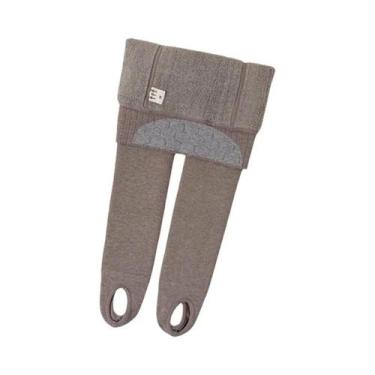 Imagem de Calças de inverno para meninas forro de pele leggiging skinny lã quent