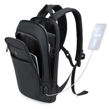 Imagem de Mochila masculina Caoroky Knight para laptop de 15,6" Slim Work preta