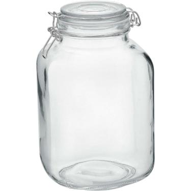 Imagem de POTE DE MANTIMENTOS PARA COZINHA ORGANIZADORES POTE DE HERMÉTICO VIDRO 3 LITROS 23x14x14