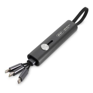 Imagem de Cabo Usb Tipo C Lightning V8 Adaptador para Celular 3 em 1 Android Ios