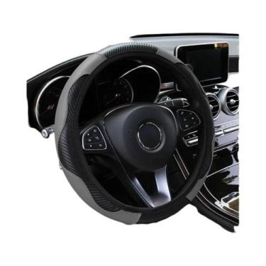 Imagem de Capa De Volante De Carro Em Couro De Fibra De Carbono PU De 14.5-15 Po
