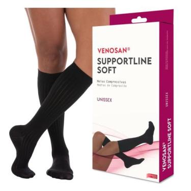 Imagem de Meia Compressiva 3/4 Venosan Supportline Soft 18-22 Unissex Preto, P