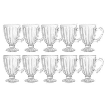 Imagem de Jogo 10 Xícaras De Café Vidro Transparente Imperial Cristal 100ml Lyor