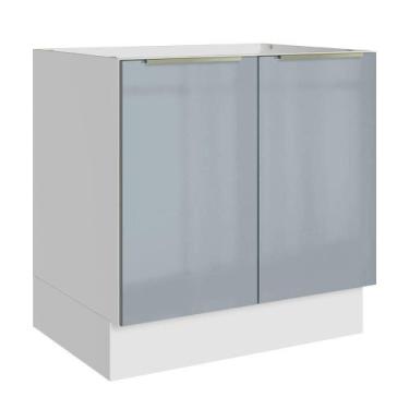 Imagem de Balcão De Cozinha 80 Cm 2 Portas (sem Tampo) Branco/cinza Lux Madesa B