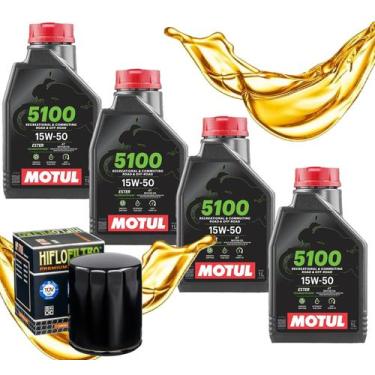 Imagem de Troca de Óleo Para Harley Davidson Fat Boy  Dyna  Softail Motul 15w50 
