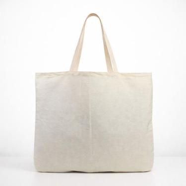 Imagem de Bolsa Ecobag Algodão Cru Lisa Com Alça Sacola Ecológica Reutilizável C