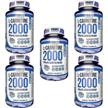 Imagem de Kit 5X L-Carnitina 2000 + 250mcg Cromo - 120 Tabletes - ProFit - PROFI
