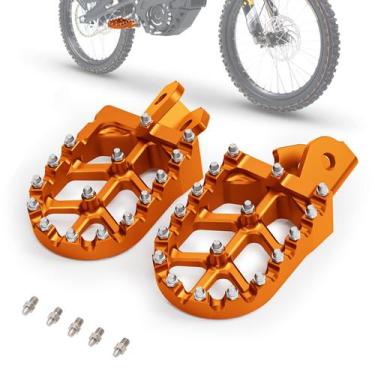 Imagem de Pedaleiras Largas para Moto Elétrica de Trilha IUVWISN CNC Laranja