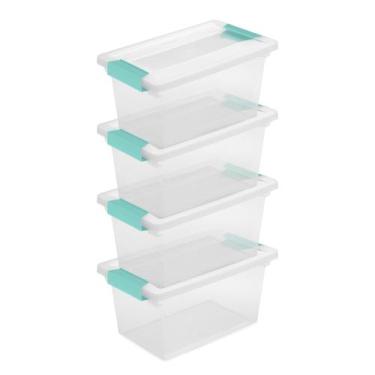 Imagem de Caixa Organizadora Sterilite Clip Box Empilhável 16 Unidades Médio Tra