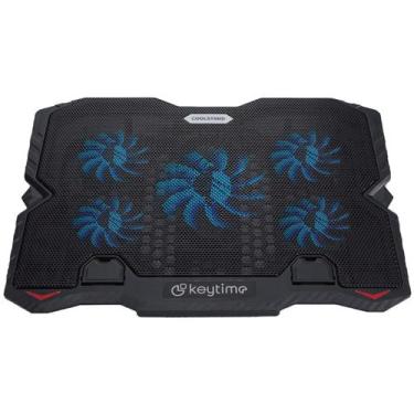 Imagem de Suporte para notebook coolstand 5 keytime preto com 5 fans kyt00021