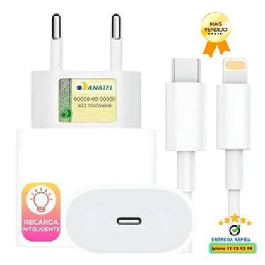 Imagem de Carregador Turbo 20W USB-C + Cabo para USB-C Compatível com iP 11 12 1