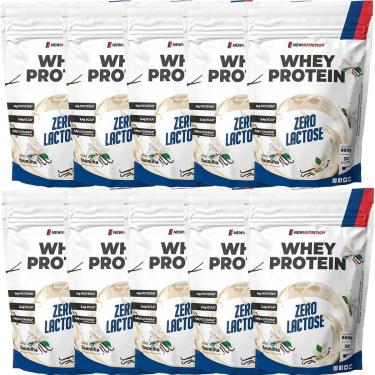 Imagem de Kit 10X Whey Protein Zero Lactose - 900g Refil Baunilha - NewNutrition-Masculino