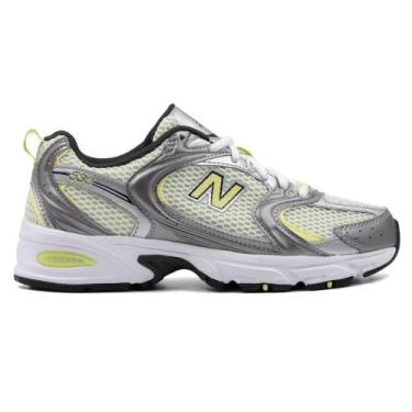 Imagem de Tênis New Balance 530 Unissex Casual, 34, Prata, Amarelo