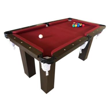 Imagem de MESA DE SINUCA BILHAR SNOOKER - Rm3 BASE ULTRA RESISTENTE -VINHO BORDO
