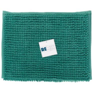 Imagem de Tapete Microfibra Antiderrapante Camesa Popcorn 58X38 cm, Petróleo