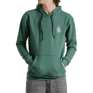 Imagem de Moletom Volcom Canguru Iconic Stone WT24 Masculino Verde, Verde, G