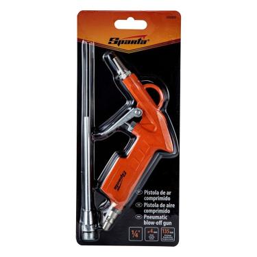 Imagem de Pistola para Limpeza com Ar Comprimido Bico Longo 135mm 1-4'' NPT 8 Bar Laranja Sparta Ferramentas
