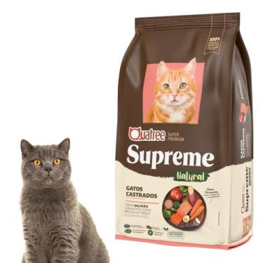 Imagem de Ração Quatree Supreme Para Gatos Castrados Salmão e Batata Doce Kit Un