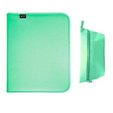 Imagem de Fichário 04 Argolas c/ Estojo - 96 Folhas - Sweet - VERDE - ACP