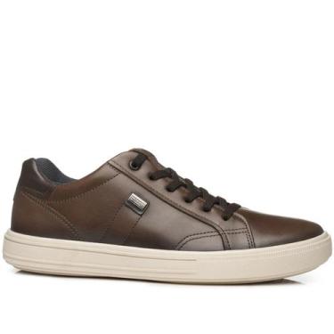 Imagem de Tênis Casual Pegada Couro Masculino Calce Fácil Elástico 111506, 43, T