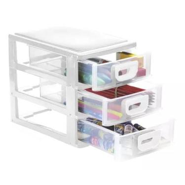 Imagem de Mini Organizador Monte Líbano Porta Tudo com 3 Gavetas Compacto, Branc