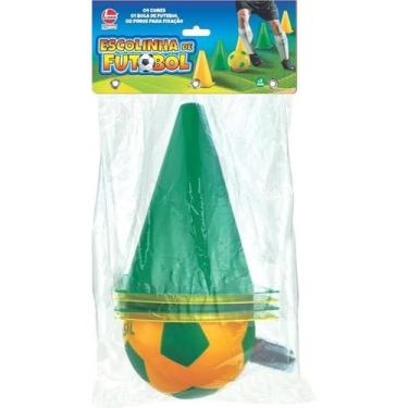 Imagem de Kit Futebol Infantil Escolinha Copa do mundo Completo 4 Cones Bola Tre