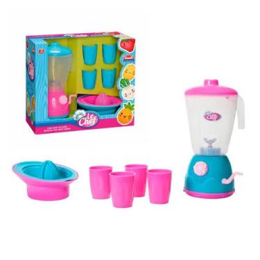 Imagem de Kit Liquidificador com Manivela, Espremedor e Copos. - Usual Brinquedo