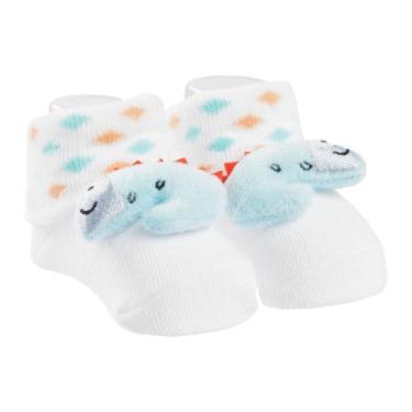Imagem de Meia Bichinhos Pimpolho 00 a 15 Menino Sortidos 0300601, Branco, Camal