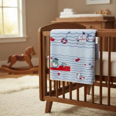 Imagem de Cobertor Infantil Kyor Plus Baby Jolitex Cor:Azul - Marinheiro, Azul -