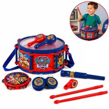 Imagem de Bateria infantil patrulha canina kit musical completo bumbo pandeiro f