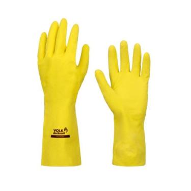 Imagem de Luva Latex Amarela Tam 10 EG 30cm Multiuso Ref 105104401 VOLK