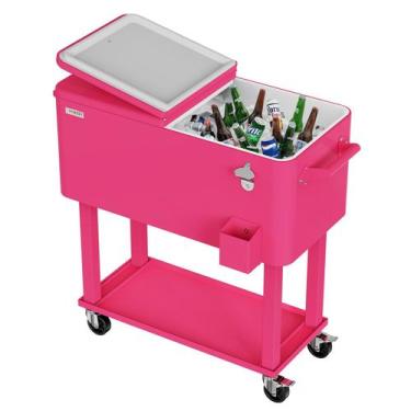 Imagem de Carrinho Térmico VINGLI 80 qt com Rodinhas e Abridor de Garrafas