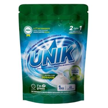 Imagem de UNIK Detergente em Pó para Máquina de Lavar Louças, Brisa de Limão, 2 em 1 com Secante Abrilhantador, 1 Kg