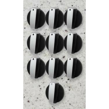 Imagem de Kit 7 Botões Fogão Preto/Prata Universal - Congratulations Store
