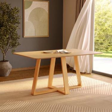 Imagem de Mesa de Jantar 160cm Retangular Base X 100% MDF Dalla Costa, Carvalho 