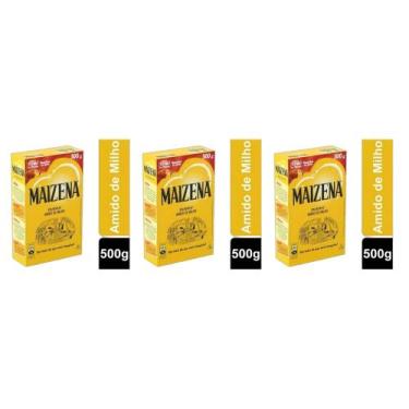 Imagem de Kit 03 Amido De Milho Maizena Caixa 500G - Unilever