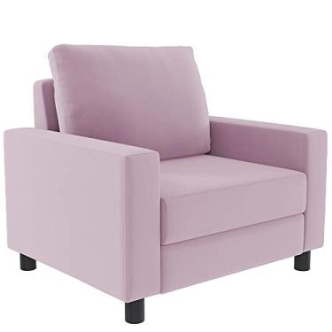 Imagem de Poltrona Decorativa Para Sala De Estar E Recepção Malta L02 Suede Rosê - Lyam Decor