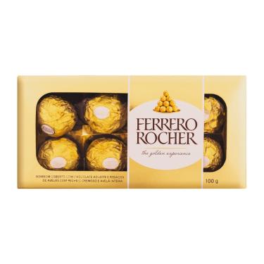 Imagem de Bombom Ferrero Rocher 8 Unidades Presente Caixa 100g