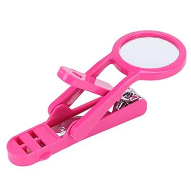 Imagem de Tesoura de aumento de unhas, visão clara, reduz a fadiga ocular, superfícies de aço inoxidável fosco, cortador de unhas para unhas Rosa vermelha