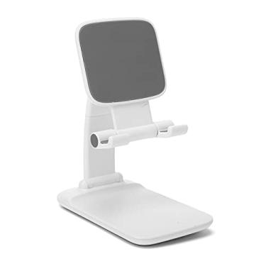 Imagem de Suporte ajustável para telefone, design inovador de sensor de gravidade proporcionam vida útil mais longa dobrável e fácil de armazenar Suporte de telefone dobrável para casa(Plástico branco)