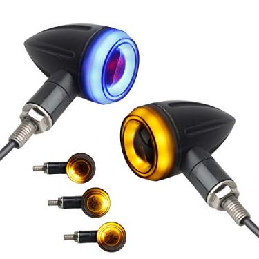 Imagem de NTHREEAUTO Luzes de seta sequenciais LED Switchback para motocicleta, pisca-piscas, indicadores universais compatíveis com Harley Honda, Kawasaki, Yamaha, Suzuki